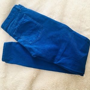 J. Crew Midrise Toothpick Cord in cobalt blue